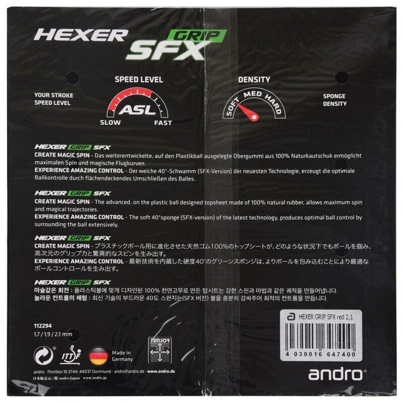 Original Andro Table Tennis Rubber Hexer G Grip Sfx Rubber Ping Pong Racket Rubbers Tenis De Mesa