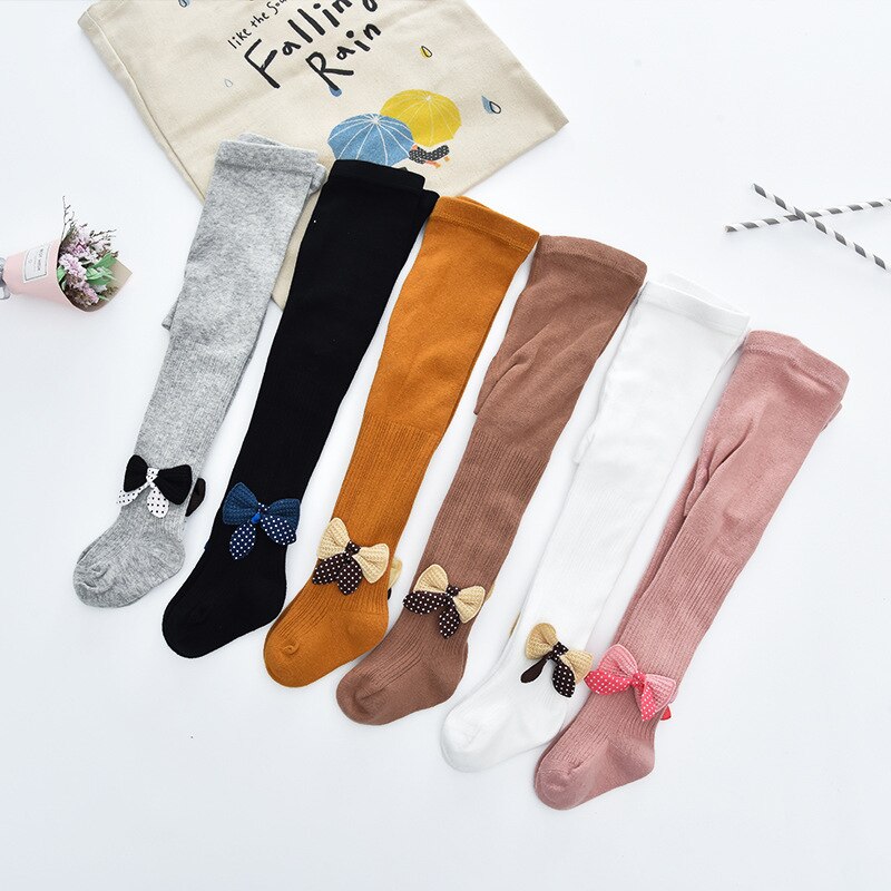 Strik Baby Meisje Panty Herfst Winter Baby Meisje Kleding Dot Bows Panty Soft Kids Peuter Kousen