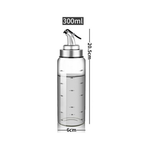Madlavning krydderier flaske dispenser sauce flaske glas opbevaring flasker til krydderi glas olie spray eddike køkkenredskaber: 300ml