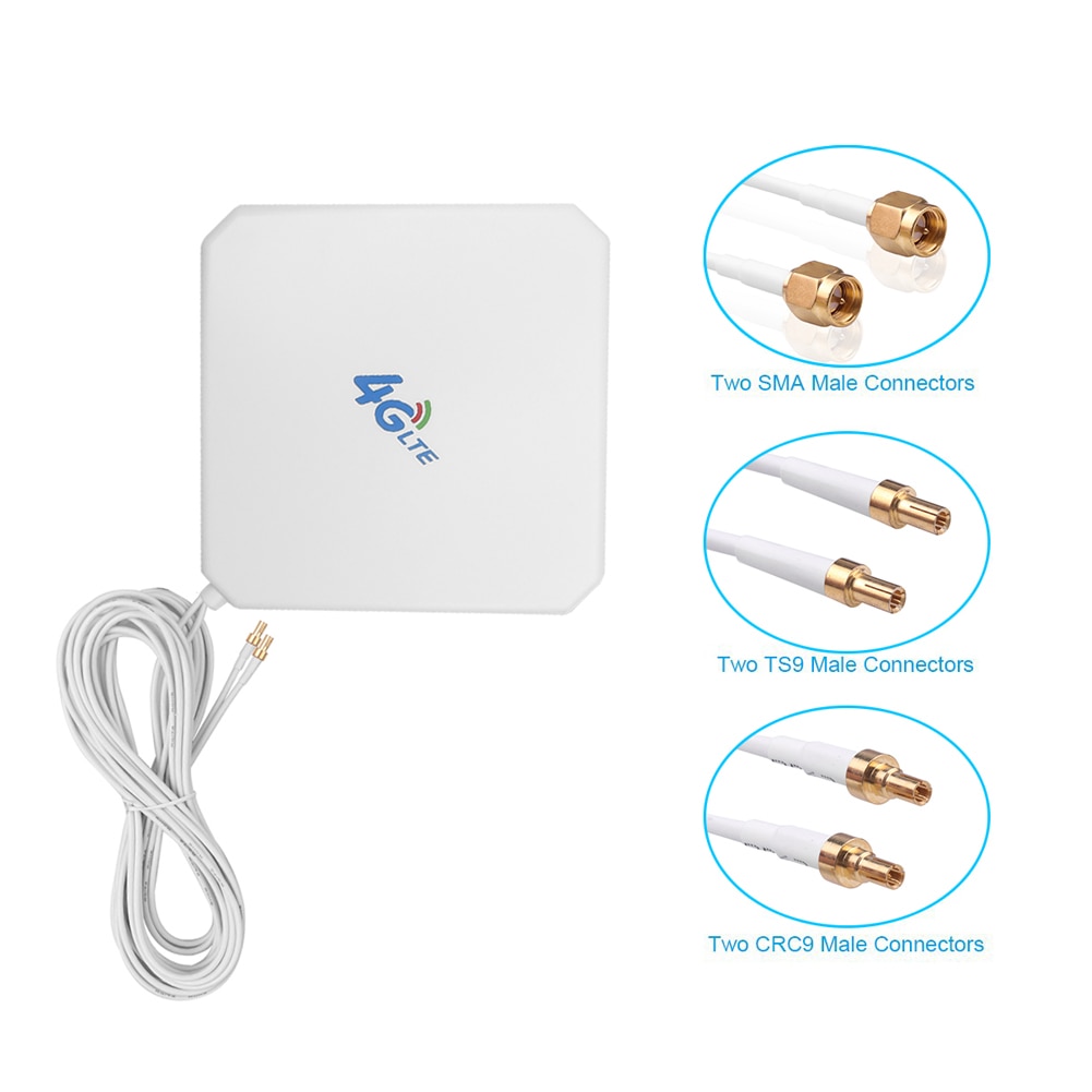 Antena 4G LTE de alta ganancia 35dBi, Cable SMA Dual TS9 CRC9, Conector de antena para módem enrutador 3G 4G