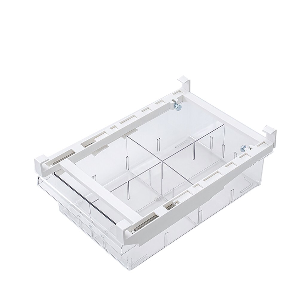 Compartimiento de almacenamiento transparente para nevera, organizador de cajones para mascotas, 1/4/8 compartimentos, para despensa, congelador,: 4 grid