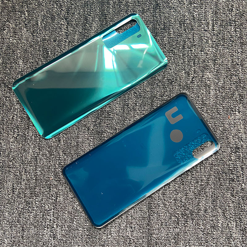 For Huawei P40 Lite 5G Back Battery Cover Back Door Housing Cover Case Glass With Camera Len for Huawei Nova 7 SE: NO lens green