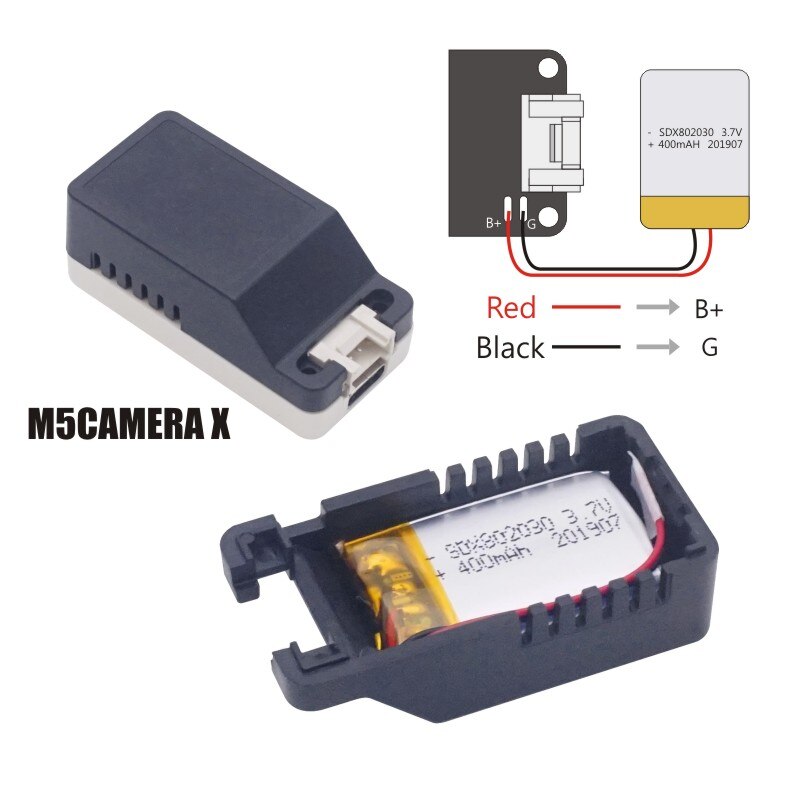 M5Stack Official Battery Base of M5Cameras, M5Camera, M5Camera_X 400mAh Lipo battery