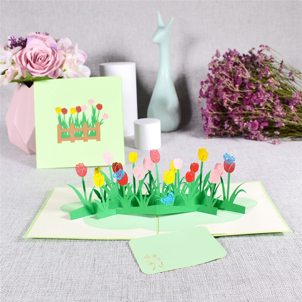 3D Pop Up Greeting Cards Cut Post Beautiful Flower Card for Wife Mother Birthday Christmas Valentine Day Party Wedding: 4