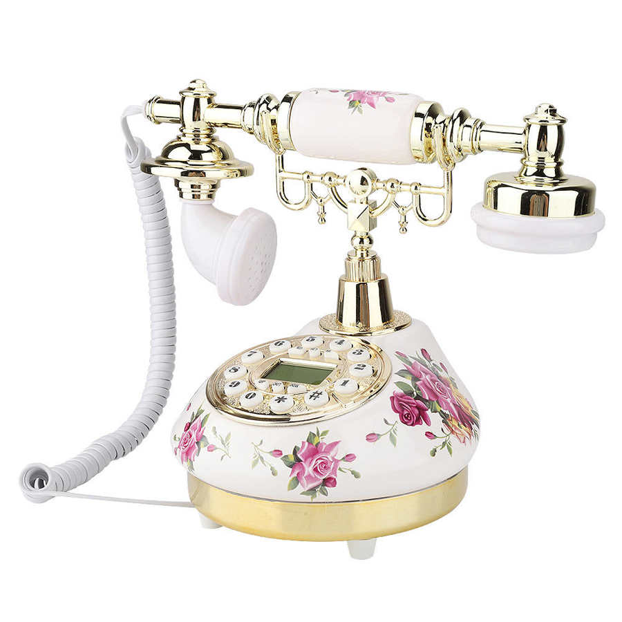 Retro Vintage Telephone Landline Phone with Caller ID Display Old Phones Desktop Corded Fixed Phone for Home Office Hotel