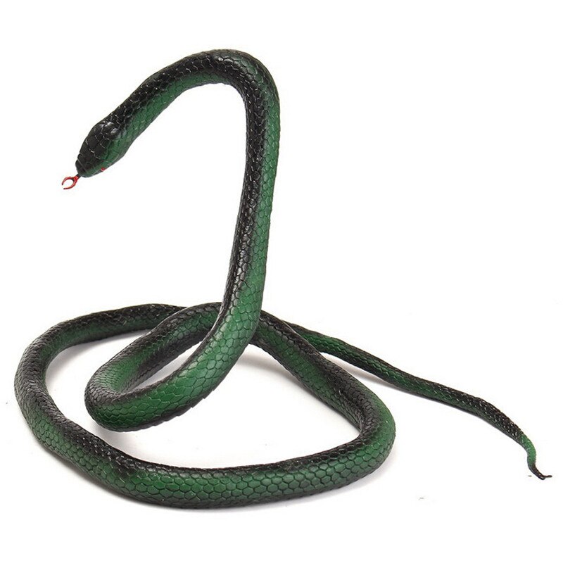 Halloween Realistic Soft Rubber Toy Snake Safari Garden Props Joke Prank About 125cm Novelty and Gag Playing Jokes Toys