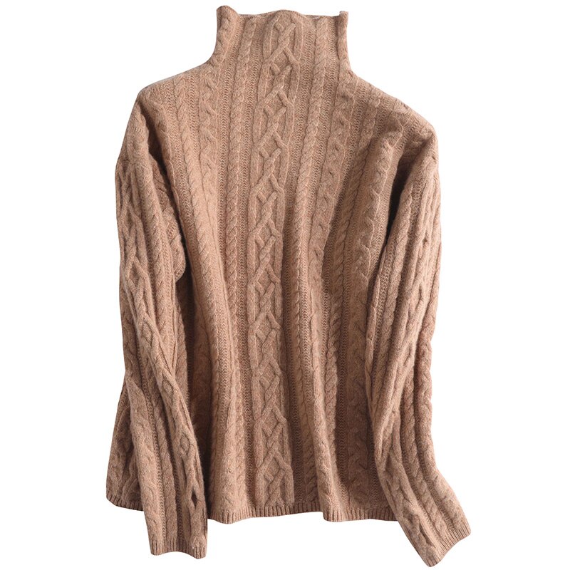 Kashmir sweater rullekrave kvinder merino uld pullover strikning blødt vintertøj sweater dame strik