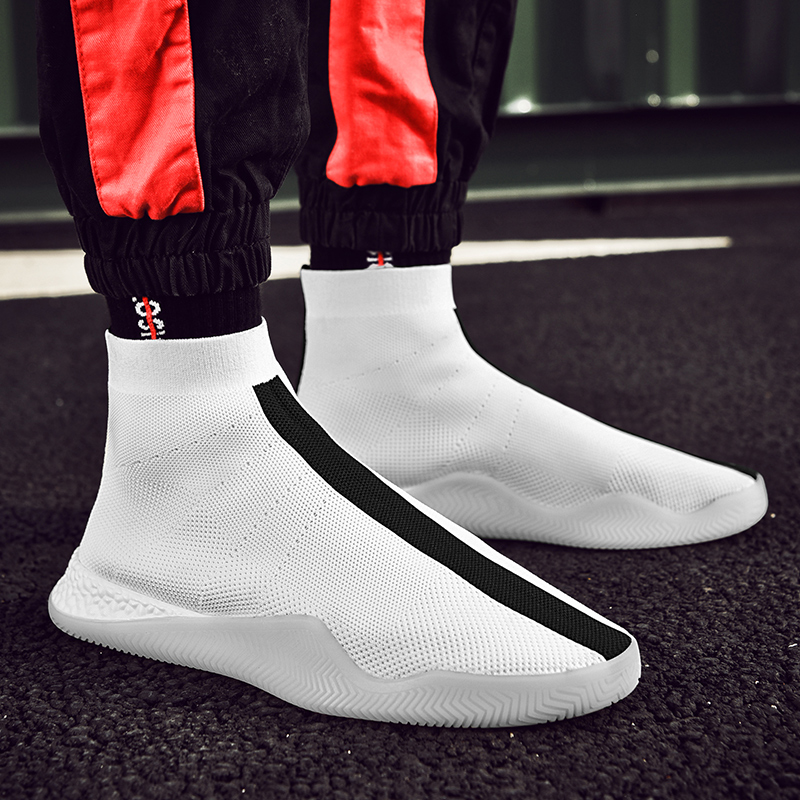 Mode Hoge Top Casual Schoenen Voor Mannen Ademende Flats Mannen Sneakers Elasticiteit Mannen Sok Schoenen Wandelschoenen tenis masculino