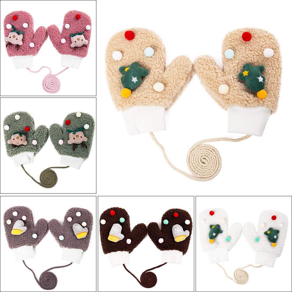 Molixinyu inverno bebê luvas para meninas e meninos bonito dos desenhos animados crianças luvas engrossar luvas quentes de malha algodão crianças luvas