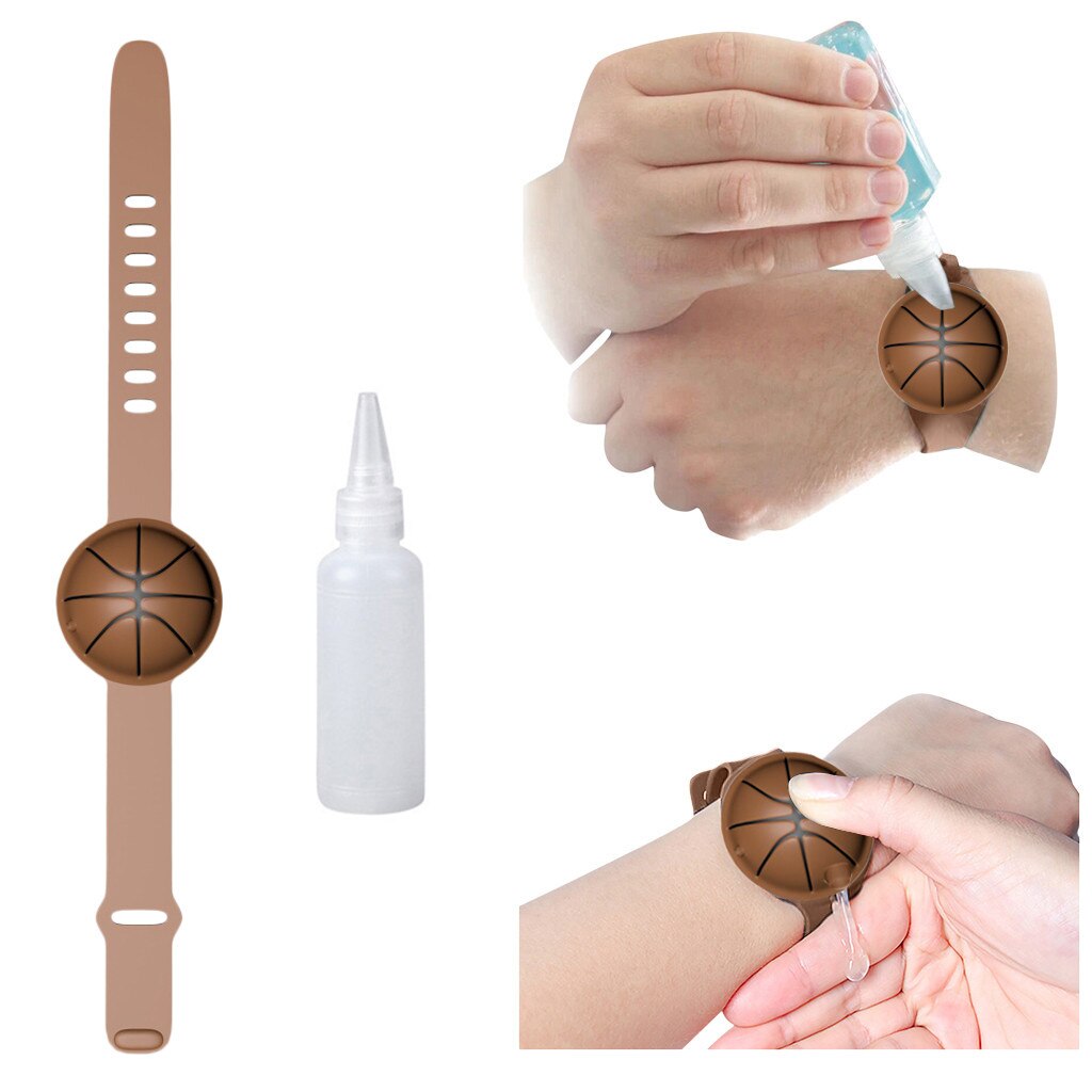 Silicone Hand Sanitizer Hand Washing Gel Alcohol Dispensed Bracelet Wrist Band 1/3/5PCS Basketball Shape Bracelet For Adult Kid