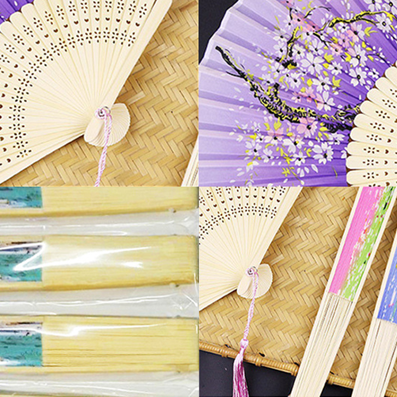 Abanico plegable de estilo Vintage, flor de seda de madera de bambú, Rosa Artificial, japonés, chino, , boda, chica, hombre, baile, decorar el hogar