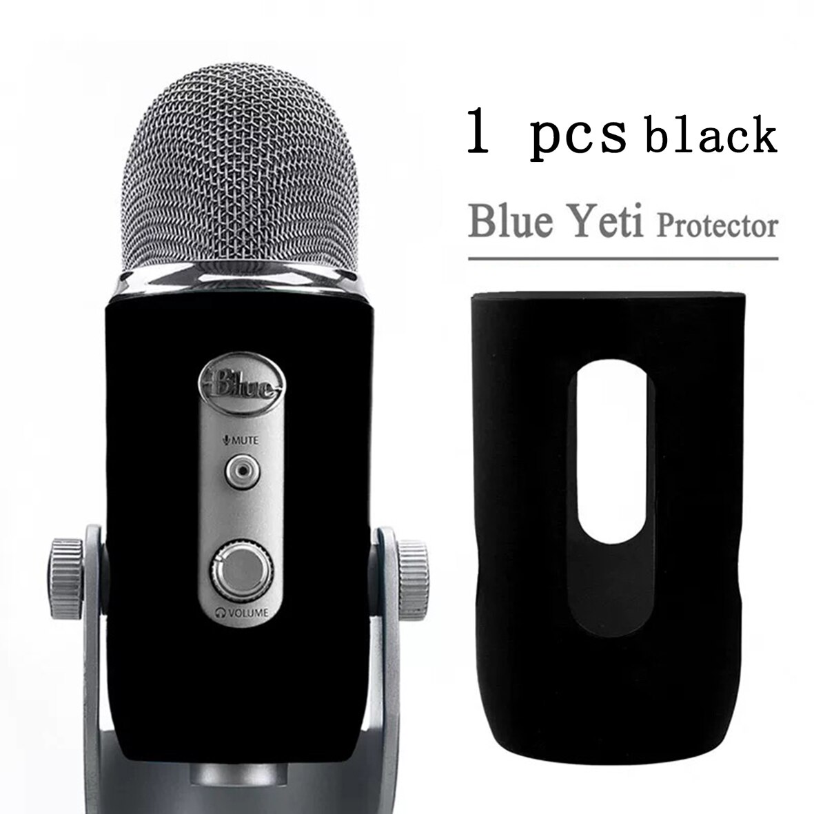 Pare-brise de Microphone de mousse antipoussière de protecteur de gel de silice pour le Yeti bleu, couverture d'éponge de filtre de bruit de microphones de condensateur de Yeti Pro: green