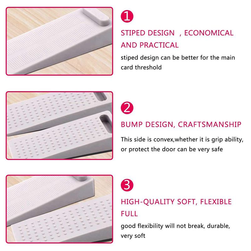 Porta Tenere Si Ferma, di Arresto Porta a Pavimento, anti-slittamento in Gomma, Senza Foro di Trapano, blocco Porta di Arresto sul Pavimento di Piastrelle Zerbino in Legno e Laminato