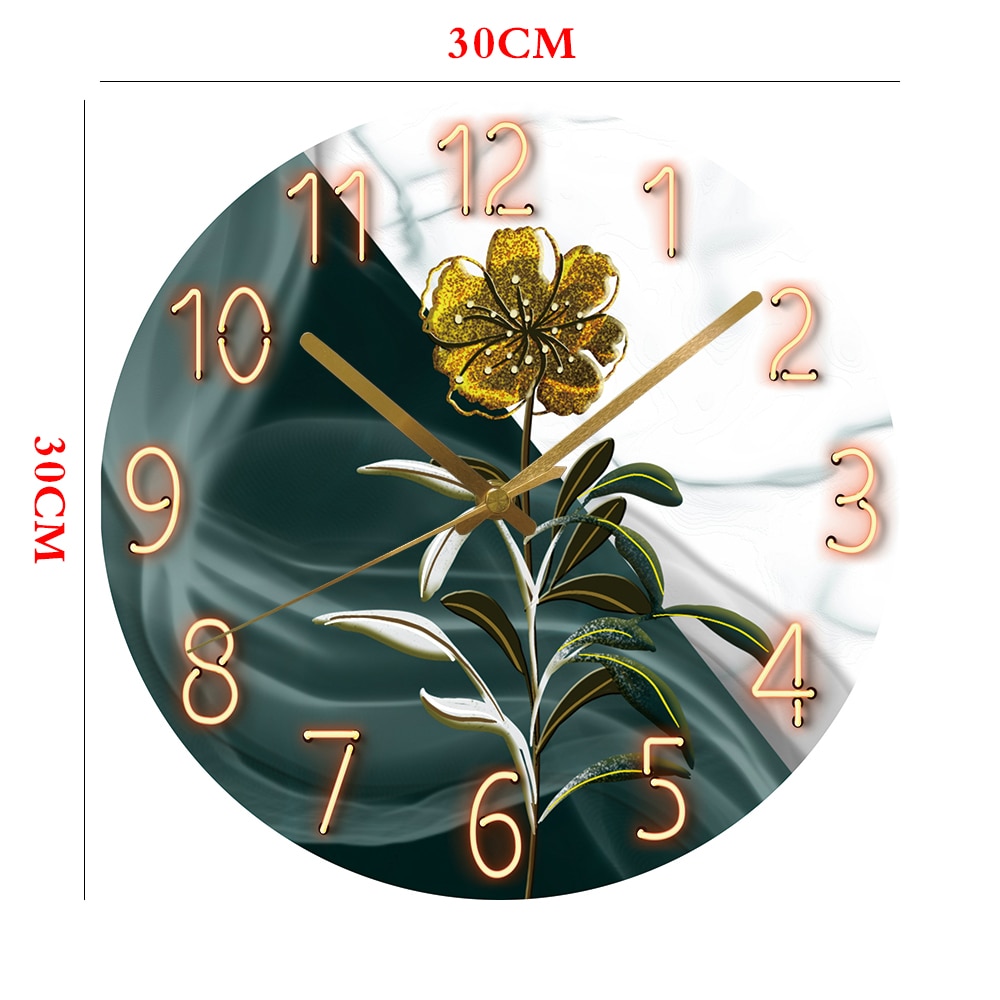 Montre géante en marbre au moderne, corps en verre et cristal, grande horloge murale 3D décorée pour salon, mécanisme silencieux, décor de chambre à coucher