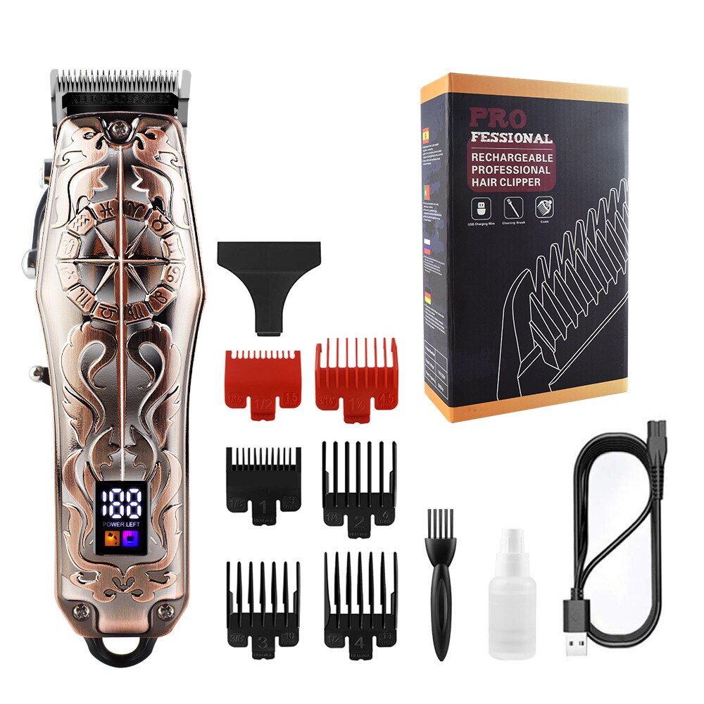 Baby Haar Apparaat Usb Oplaadbare Elektrische Tondeuse Lcd-scherm Professionele Elektrische Kapsel Machine Kapper Winkel: G7-small color box