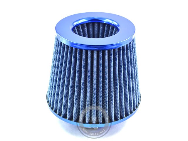 Universal 3'' Inch Car Filter Air 76mm Car Air Filter High Flow Intake Cold Air Turbo Air Cleaner Red Blue Silver Carbon Fiber: Blue