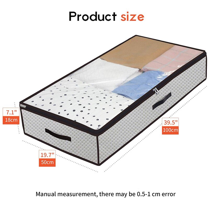 Onderbed Opbergzakken Grote-Set Van 2 Deken Kleding Organizer Container Dekbed Dekbed Dekbed Opbergtas, Ademend