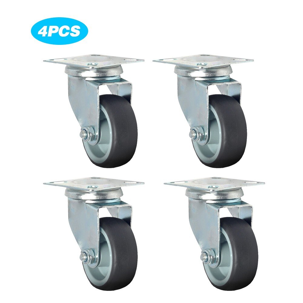 4pcs TPR Wheel Casters Wheel 2" Universal Wheel Casters Flat Cabinet Casters Flat Universal Wheel 2 Inches Universal Trolley Whe