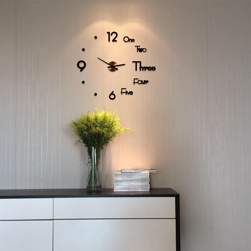 25#Diy Wall Clocks Acrylic Digital 3d Stereoscopic Silent Electronic Clock Modern Digital Self-adhesive Art Decal Clock