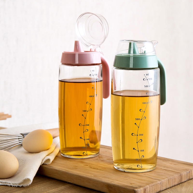 550ML szczelny zbiornik oleju szklany dzbanek sos łodzi ocet sos sojowy butelka oleju sezamu naczynie na olej ocet butelki narzędzia kuchenne