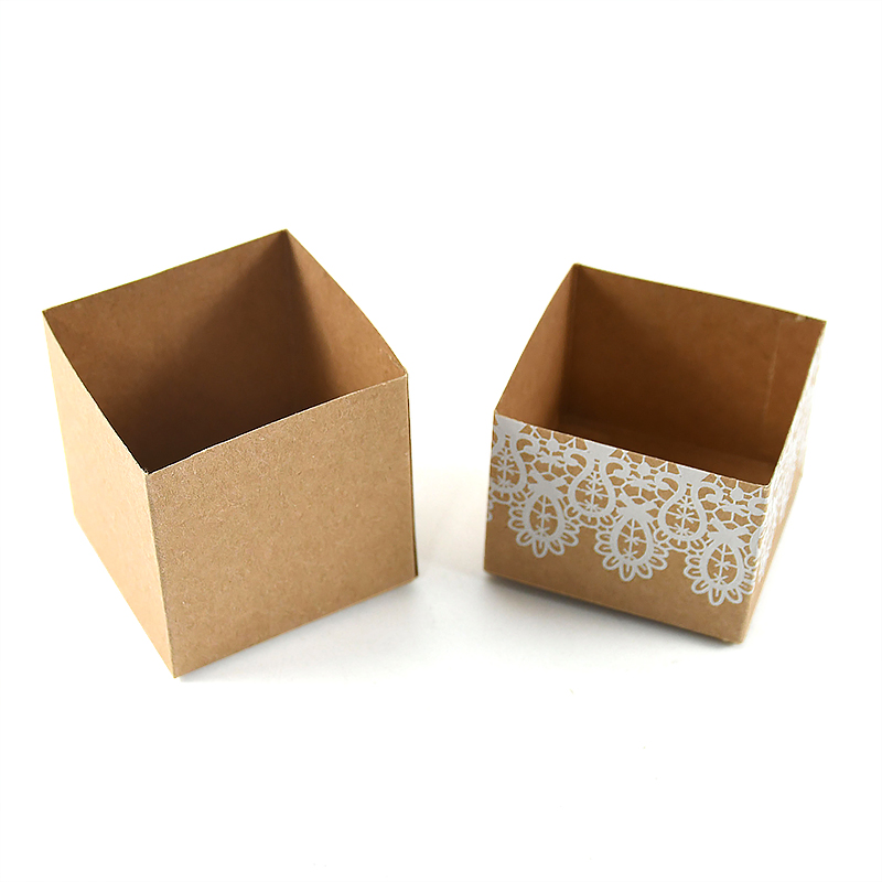 Caja con lazo de encaje para dulces, caja de papel Kraft con cintas, caja de de cumpleaños y boda, 10 piezas