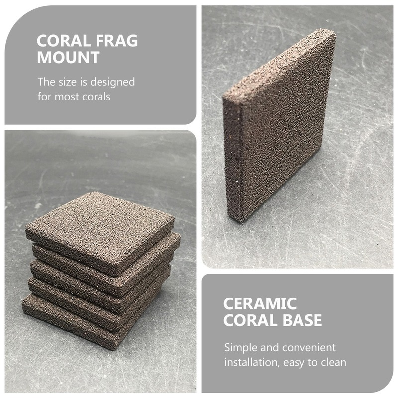 10pcs 40mm/50mm/56mm SPS Ceramic Coral Frag Plug Aquarium Decoration Square Coral Reef Frags Base Fish Tank Accessories