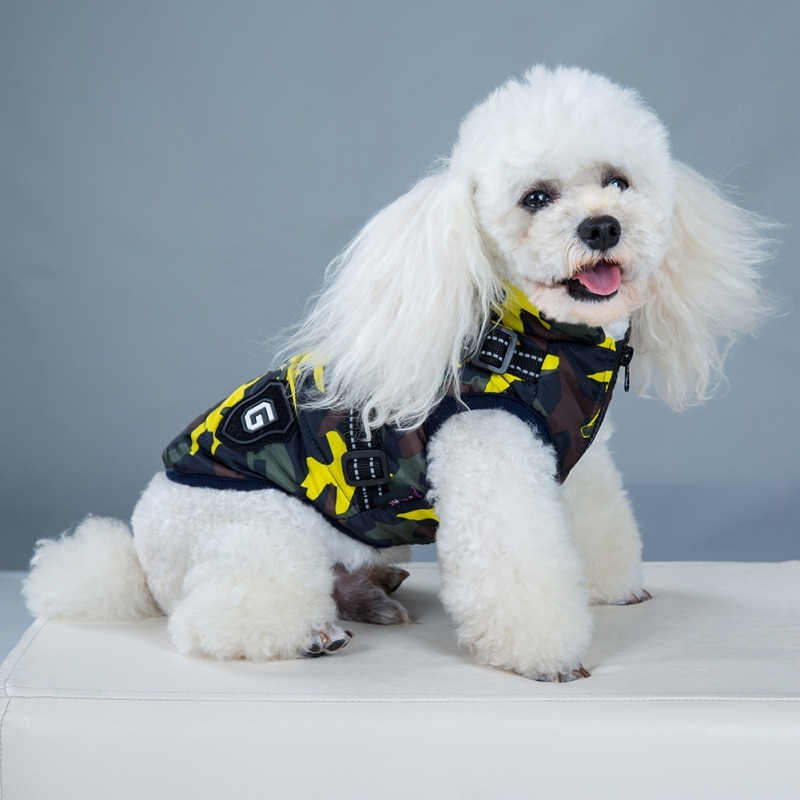 Pet Dog Cotton Material Vest Windproof Fabric Simple Adjustable Beautiful Clothes Autumn and Winter