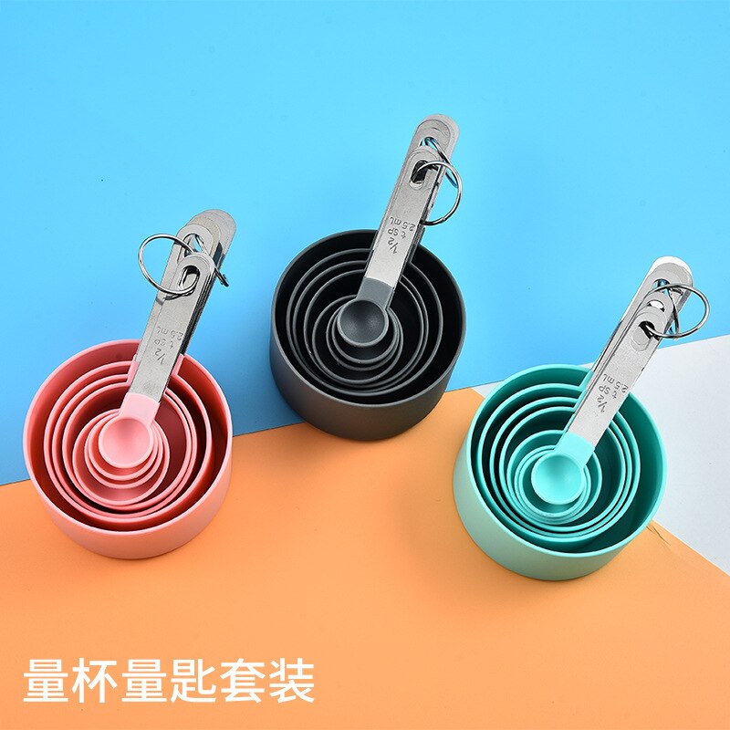 Stainless Steel Measuring Cup Measuring Spoon Set 8-piece Stainless Steel Handle Measuring Cup Measuring Baking Metering Set