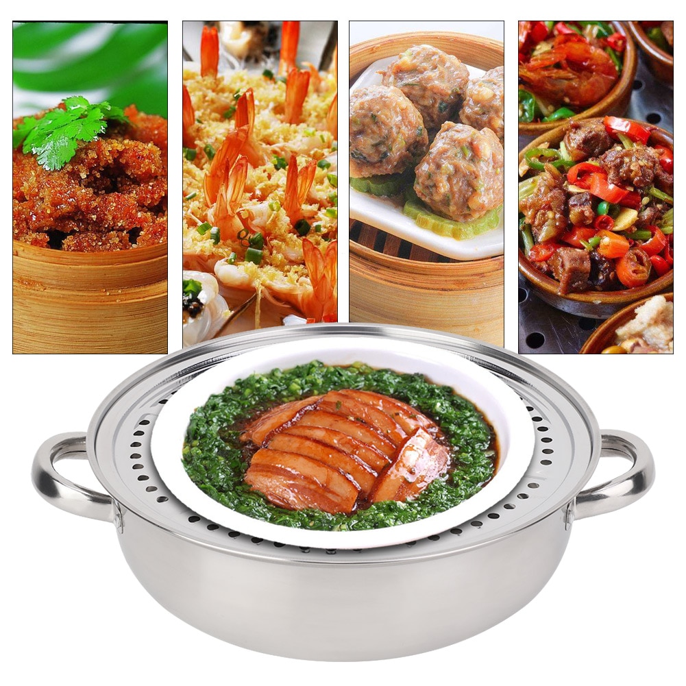 28CM Anti Slip Rvs Single Layer Soeppan Hotpot Voedsel Stoomboot Multifunctionele Pot Kookgerei Huishoudelijke Koken