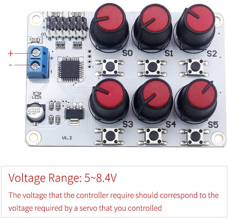 6 Channel Digital Servo Tester with Over-Current Protection for Robot Arm Robotic Hand