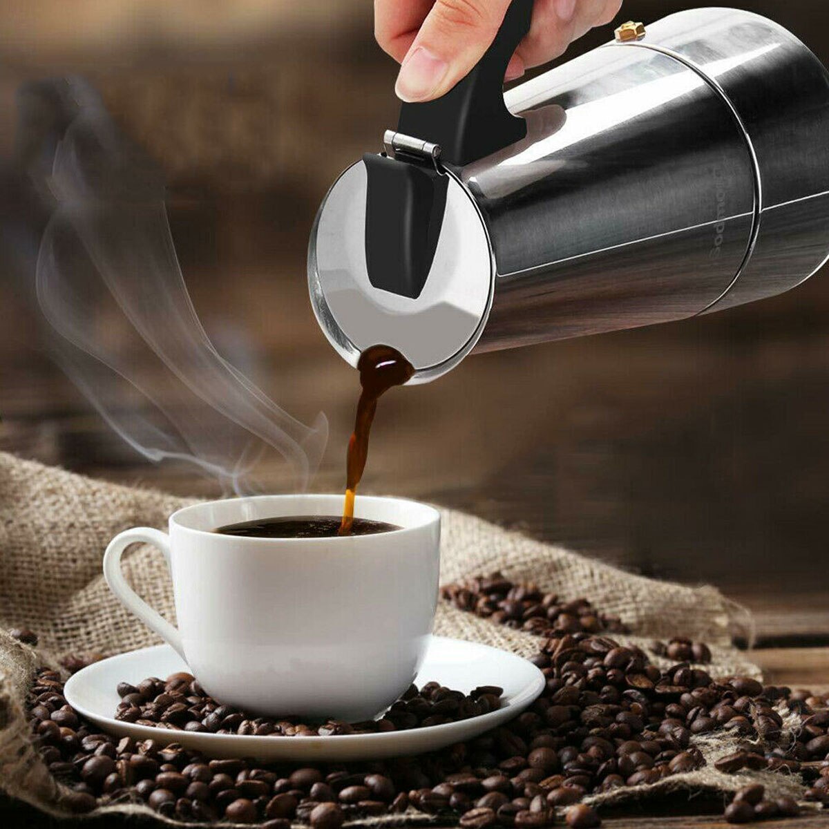 Roestvrijstalen koffiepot mokka espresso latte percolator fornuis koffiezetapparaat pot percolator drankgereedschap cafetière latte fornuis