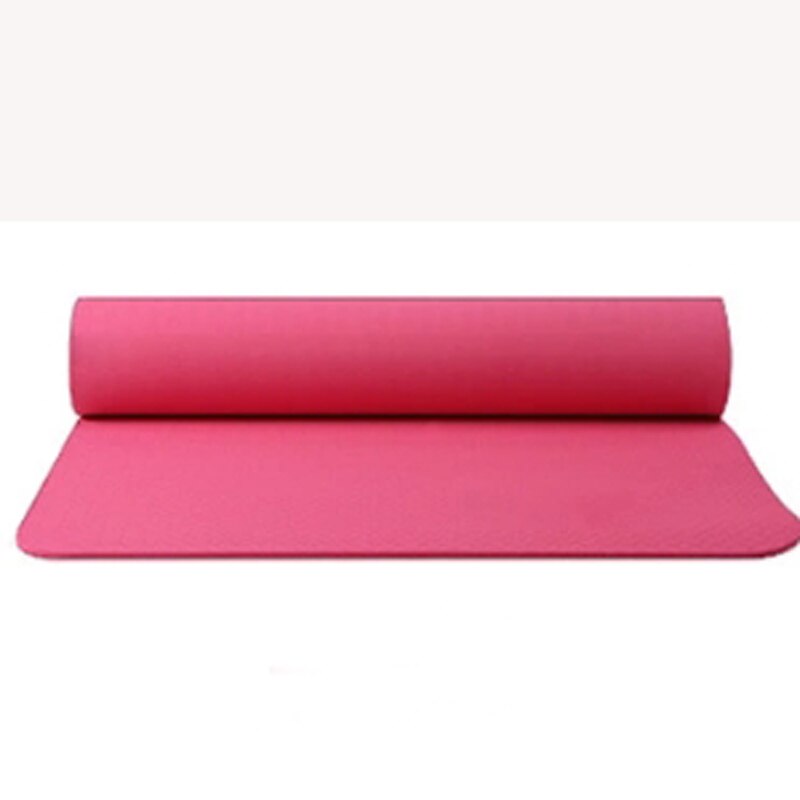 TPE Yoga Mat with Position Line Double-sided non-slip Carpet Mat For Beginner Environmental Fitness Gymnastics Mats 1830*610*6m: Red