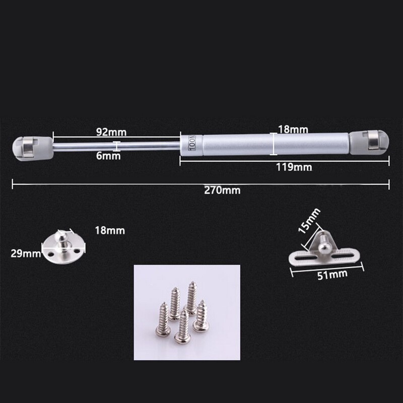 2pcs Door Lift Pneumatic Support Hydraulic Gas Spring Spring For Cabinet Door Force Lift Support Furniture: Gray