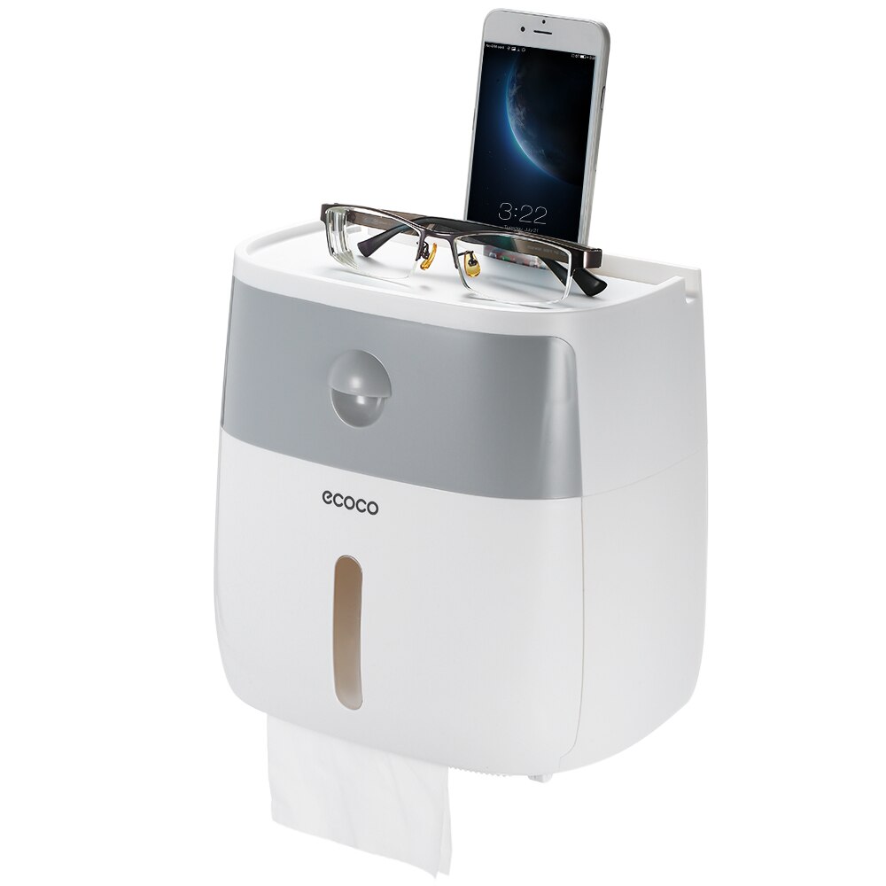 ECOCO Wall-Mounted Bathroom Tissue Dispenser Tissue Box for Multifold Paper Towels Tissue Storage Box Drawer Bathroom Product