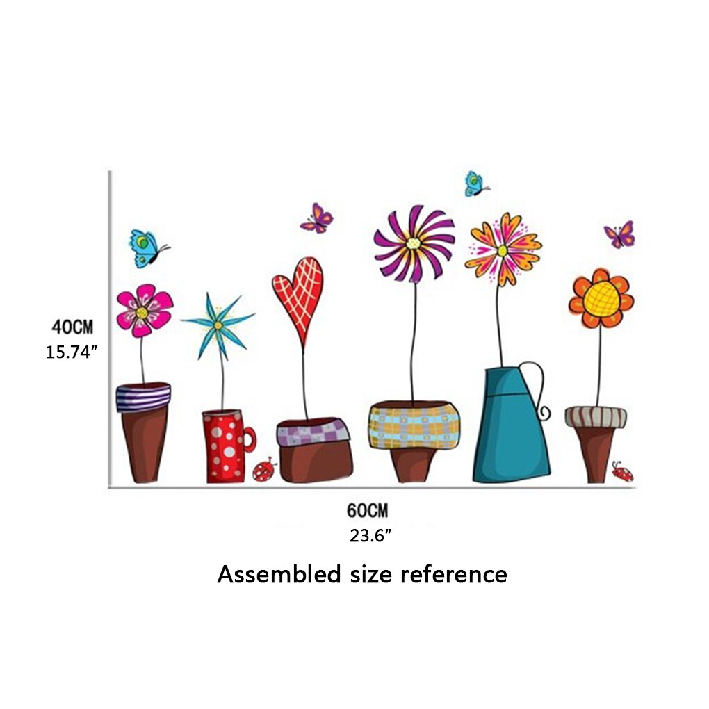 Cute Cartoon Flower Butterfly Wall Stickers DIY Decal Window glass Wall Decor Home Decoration kids Home Decor Decal