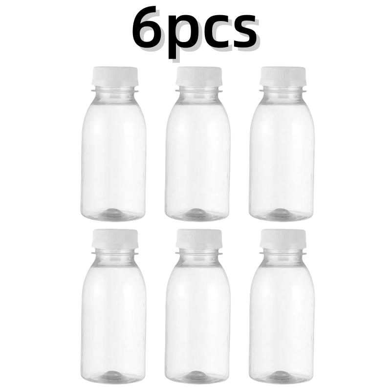 6pcs Small Plastic Bottle 100ml Milk Bottles Small Juice Bottles Leakproof Milk Bottles Portable Beverage Bottles Plastic Water