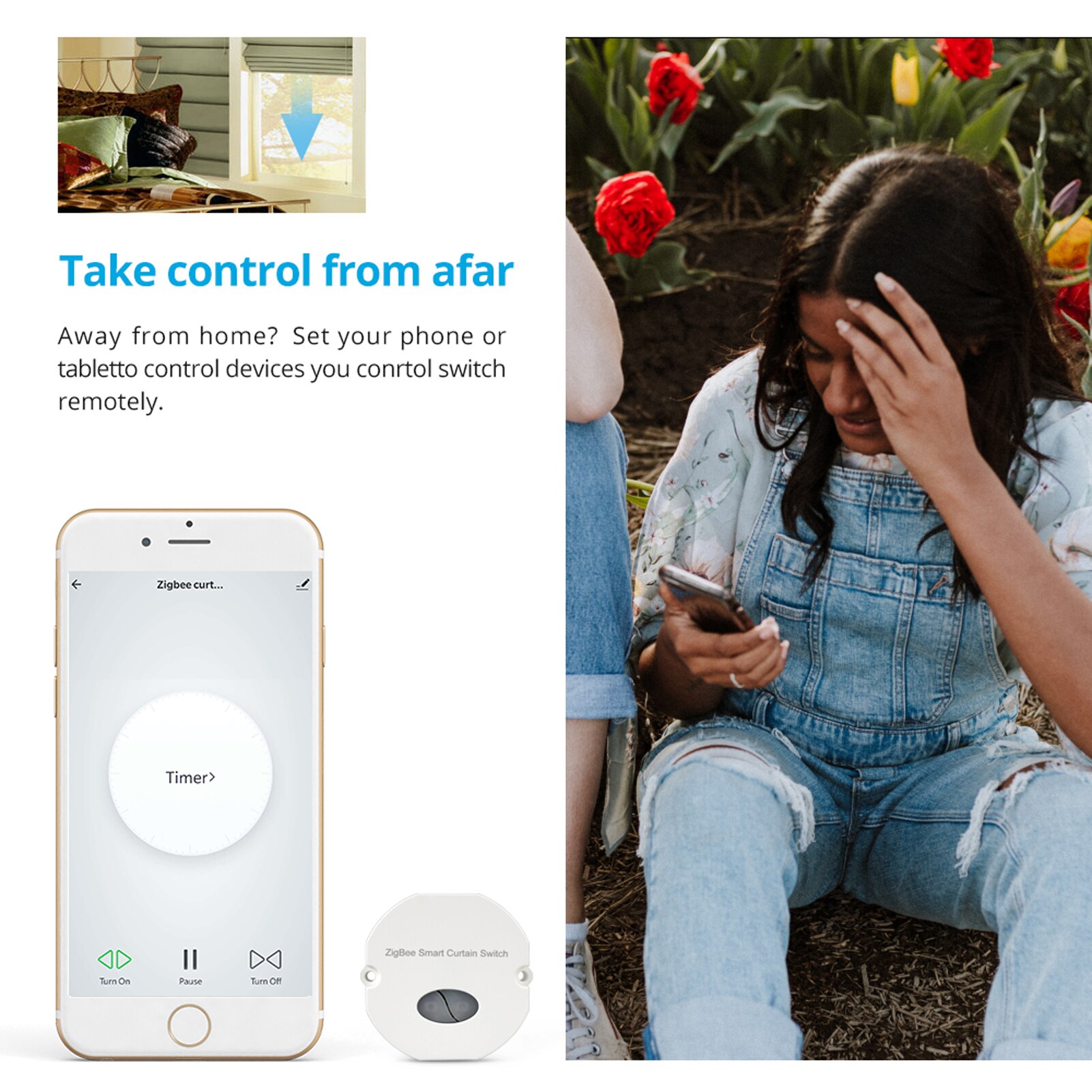 Tuya ZigBee Intelligent Curtain Module Intelligent Household Home Tool Home DIY Tool Compatible with Alexa Google Home