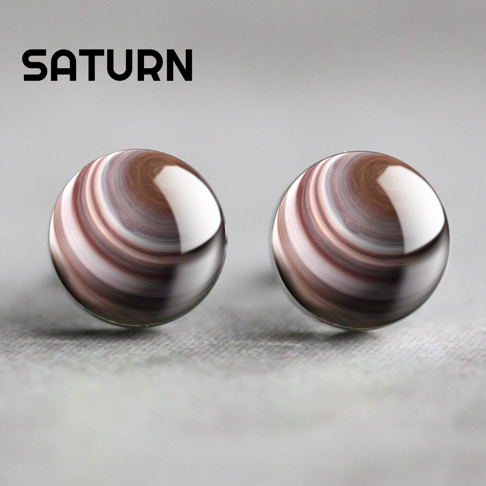 Moon Solar System Planet for Men Wedding Cufflinks Galaxy Nebula Earth Sun Jupiter Jewelry Suit Shirt Cuff Links: SATURN
