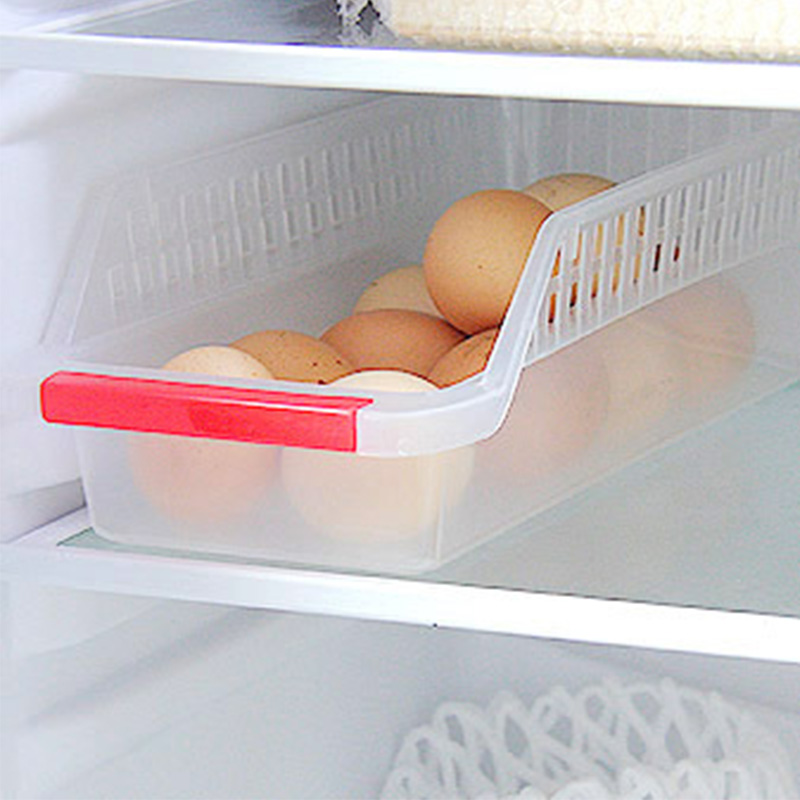 Caja de almacenamiento de huevos de Color plástico aleatorio, cajas de almacenamiento prácticas para el frigorífico, Bandeja para Huevos, recipiente para alimentos de cocina, Gadgets, soporte para huevos