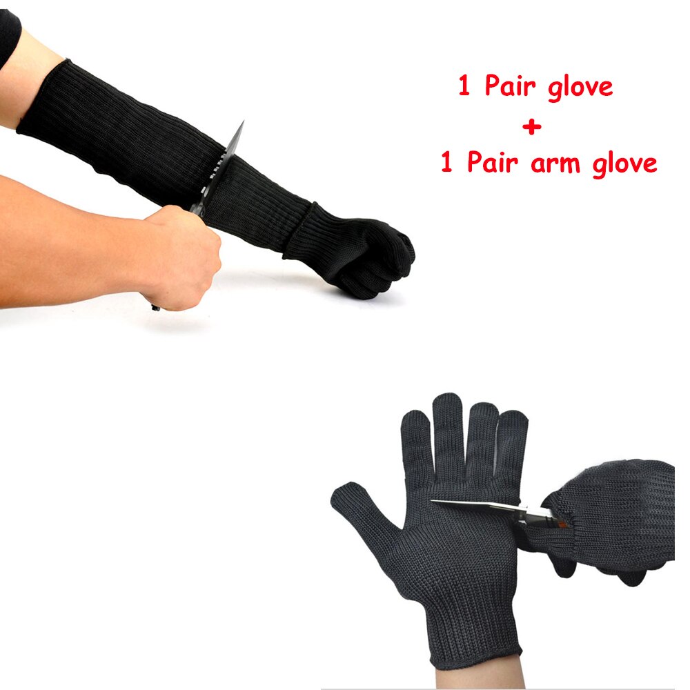 1 pair Cut-Resistant Sleeve Outdoor Work Safety Anti-cutting Arm Guard Protective Glove Arm Guard Protection: Glove and Arm Glove