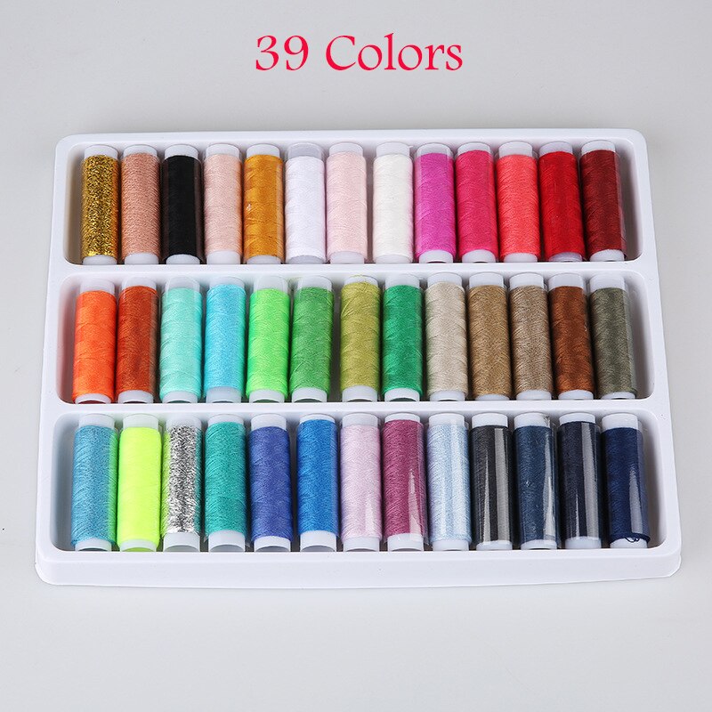 39PcsHigh-Streng Polyester Mixed Colors Yarn Sewing Thread Roll Machine Hand Embroidery 160 Yard Each Spool For Home Sewing Ki: Default Title
