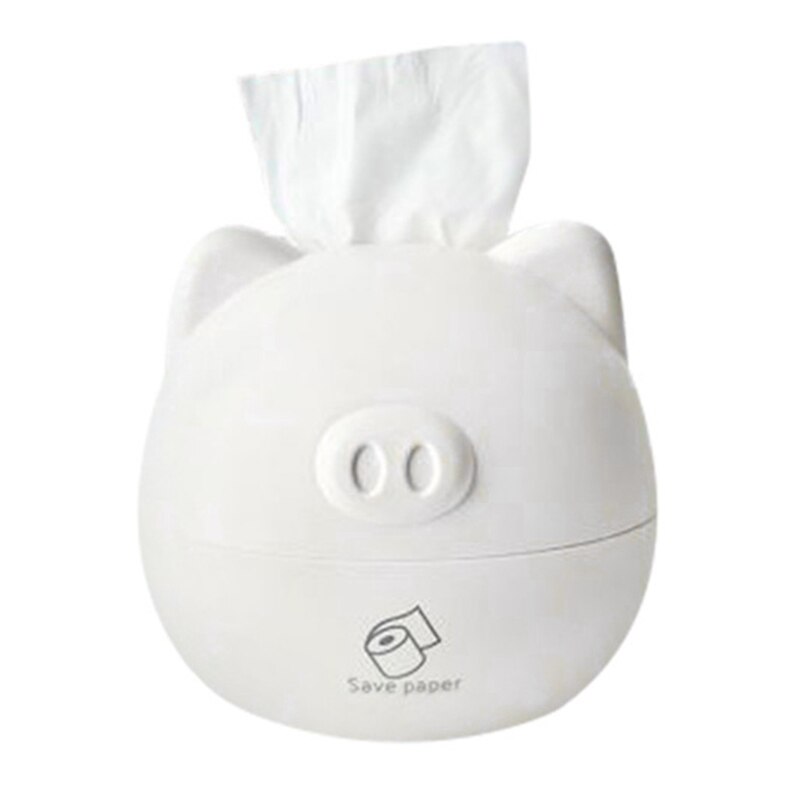 Cute Bear Tissue Box Nordic Paper Roll Storage Round Container Towel Napkin Holder Household Piggy White Pink Brown Practical: B1
