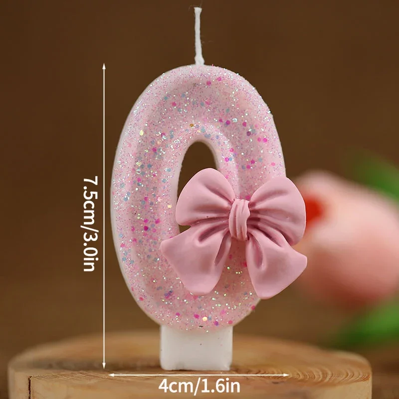 Number Cake Candle Pink Glitter Birthday Candle 1 2 3 4 5 6 7 8 9 3D Number Candle Cake Topper Birthday Party Cake Decor: Red