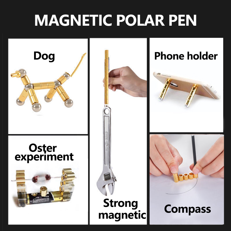 Metal Magnetic Pen Decompression Toy Gel Pen Multifunction Fidget Touch Pen School Office Writing Stationery