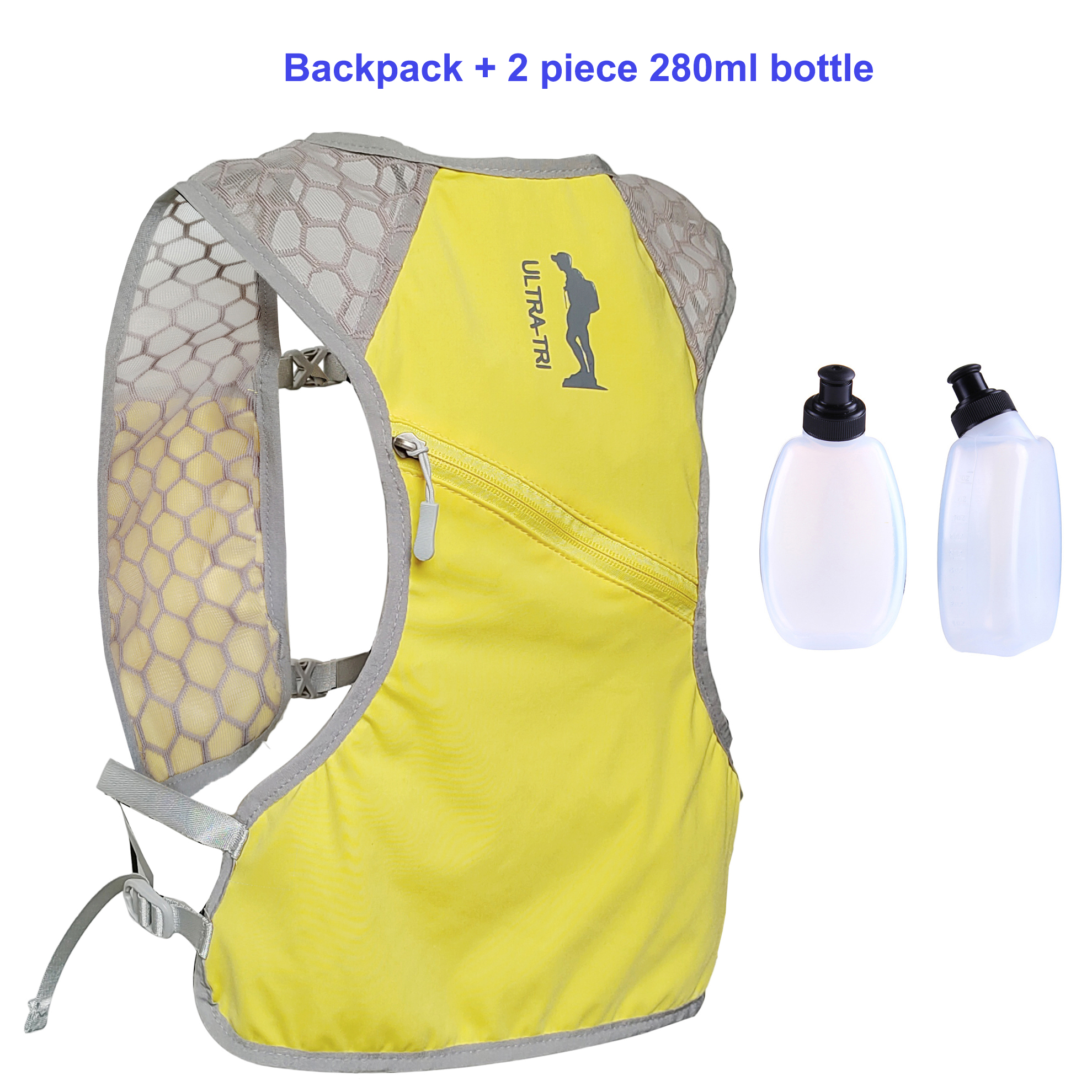 Ultra-tri trailrunning vest lichtgewicht fiets- en wandelrugzakken hydratatiepacks 3l: Witte kleur