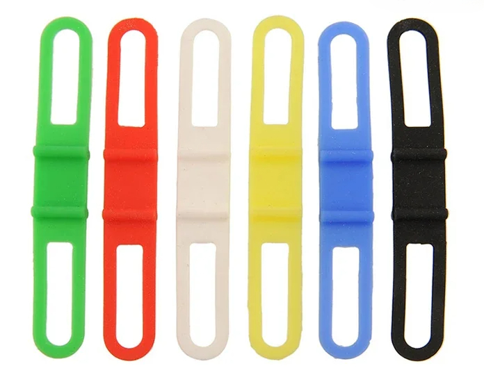 Correa de silicona para luz de bicicleta, manillar de bicicleta, soporte para linterna, correa de alta elasticidad, soporte de luz multiusos, corbata fija: Otros
