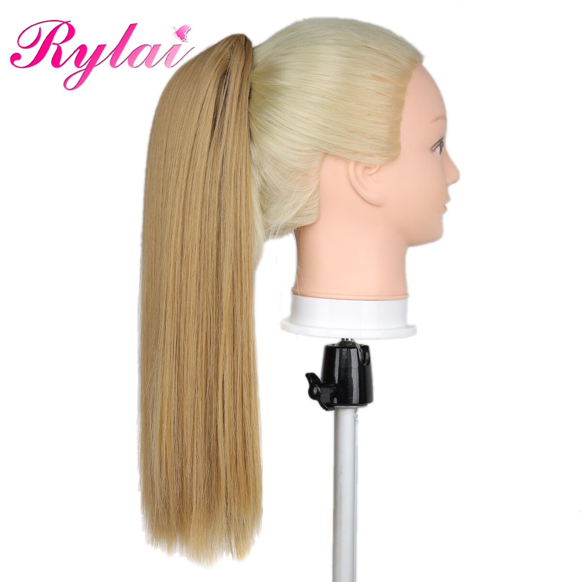 Straight Ponytail Hair Extensions Claw Clip Synthetic Pony Tail Extensions 18 Inches For Women Beautyhair By RYLAI: #27