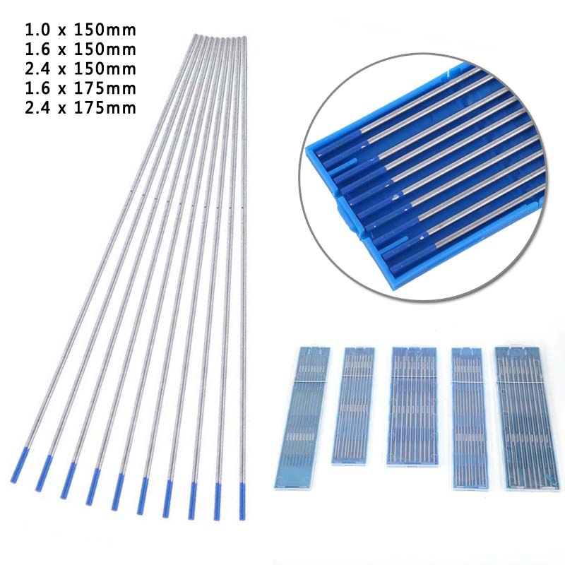 10 * Tig Lassen Tungsten Elektroden 2% Lanthanated 3/32X6 Blauw Tip WL20 Set Kit