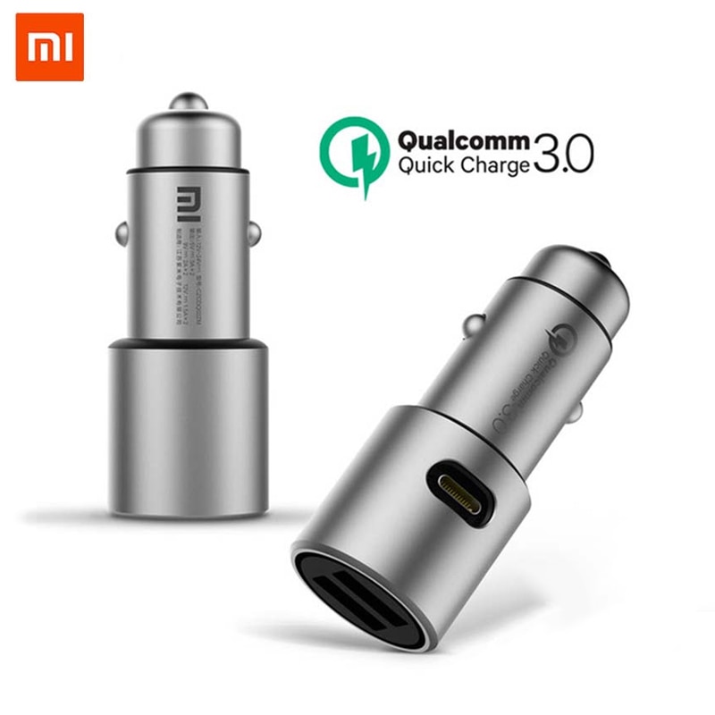 Original Xiaomi Car Charger QC 3.0 Dual USB Quick Charge 5V/3A 9V/2A Mi Car-Charger For Android iOS For iPhone Samsung Huawei