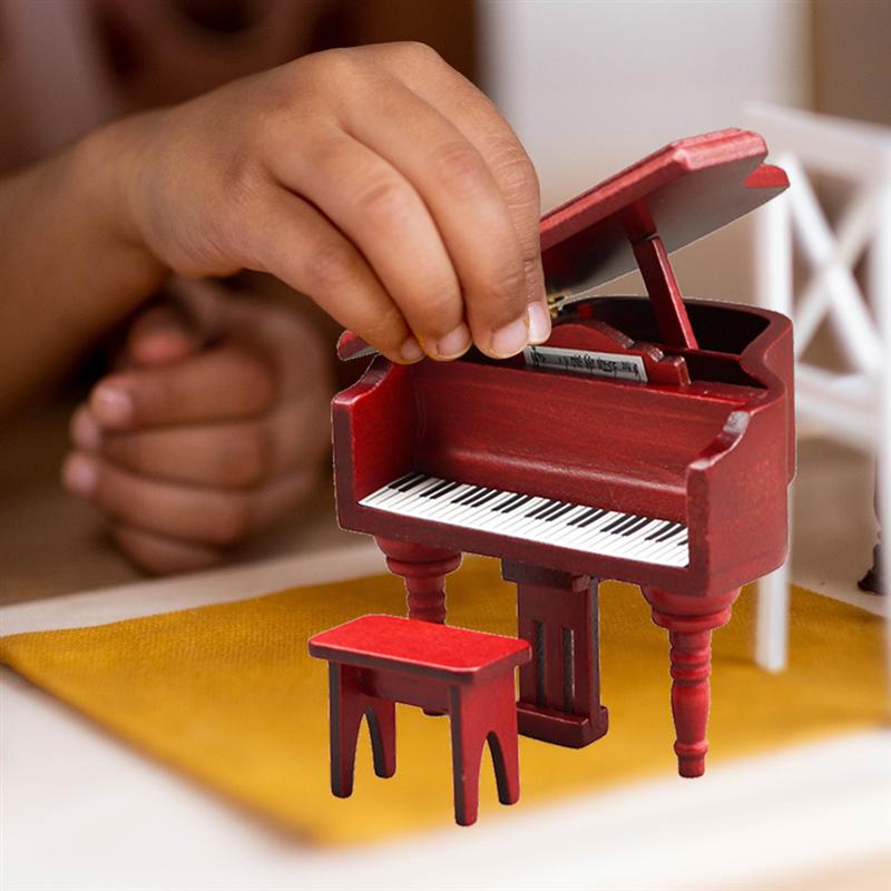Doll House Miniature Piano Miniature Piano Ornament Micro Landscaping Piano Decor